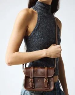 Bolso bandolera de piel Mayhem de 18 cm in Ambrato
