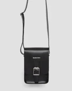 Bolso bandolera vertical de piel Kiev y Smooth in Negro