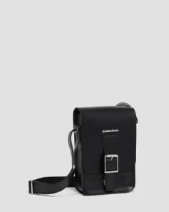 Bolso bandolera vertical de piel Kiev y Smooth in Negro