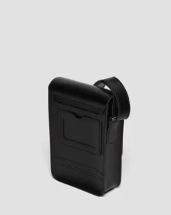 Bolso bandolera vertical de piel Kiev y Smooth in Negro