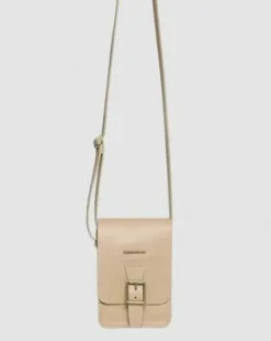 Bolso bandolera Vertical en piel Carrara in Beis