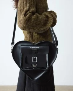Bolso Corazón de piel in Negro