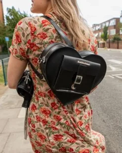 Bolso Corazón de piel in Negro