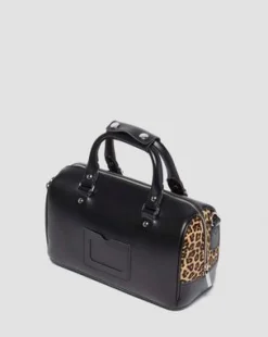 Bolso de Hair-On con estampado de leopardo y asas&nbsp;&nbsp;&nbsp; in Negro