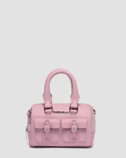 Bolso mini de charol con asa superior in Rosa Empolvado