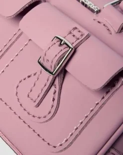 Bolso mini de charol con asa superior in Rosa Empolvado