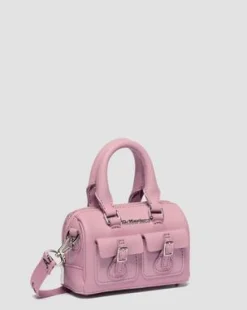 Bolso mini de charol con asa superior in Rosa Empolvado