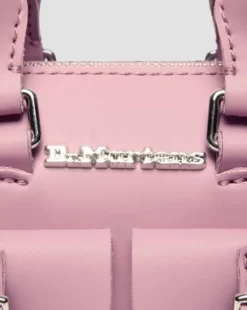 Bolso mini de charol con asa superior in Rosa Empolvado