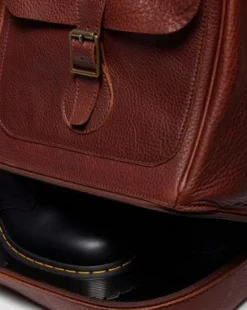 Bolso Weekender de piel blanda in Anacardo