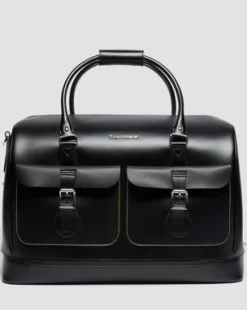 Bolso Weekender de piel Smooth in Negro