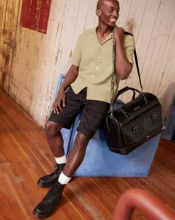 Bolso Weekender de piel Smooth in Negro