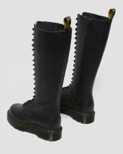 Botas altas 1B60 Bex de piel Pisa in Negro
