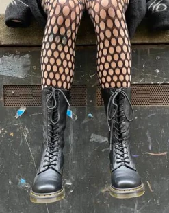 Botas altas 1B99 de piel Virginia in Negro