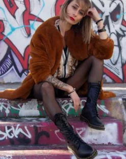 Botas altas 1B99 de piel Virginia in Negro