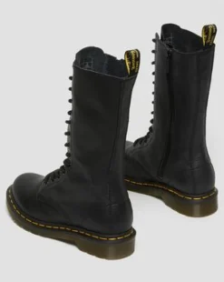 Botas altas 1B99 de piel Virginia in Negro