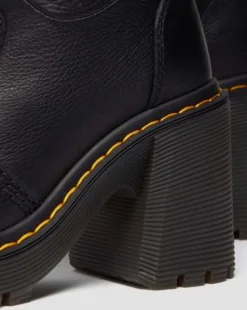 Botas altas con tacón Kasey de piel Virginia in Negro