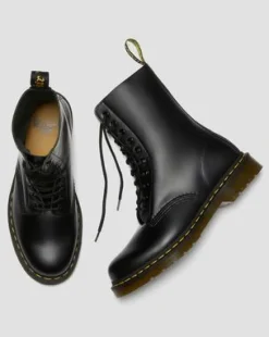 Botas altas 1490 de piel Smooth in Negro