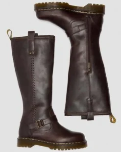 BOTAS ALTAS MOTERAS ANISTONE DE PIEL CRAZY HORSE&nbsp; in Marrón Oscuro