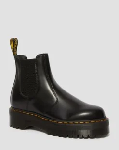 Botas Chelsea con plataforma 2976 Quad de piel Smooth in Negro
