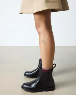 Botas Chelsea Flora de piel Smooth in Negro