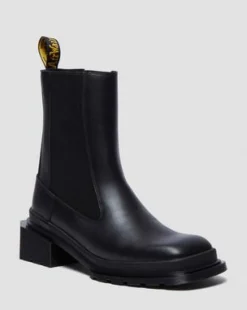 Botas Chelsea Maybole de piel con puntera cuadrada in Negro