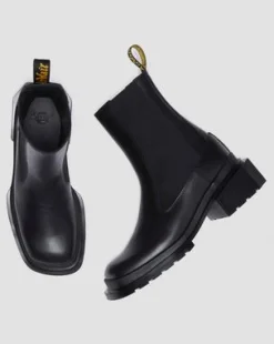 Botas Chelsea Maybole de piel con puntera cuadrada in Negro