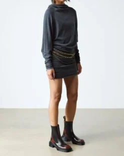 Botas Chelsea Maybole de piel con puntera cuadrada in Negro