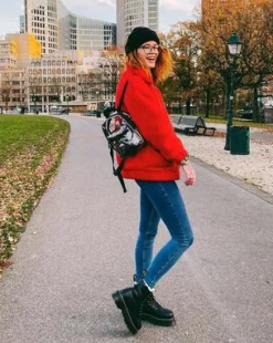 Botas con plataforma Jadon de piel con forro sintético in Negro