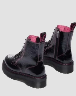 Botas con plataforma Jadon de piel Distressed Patent in Negro
