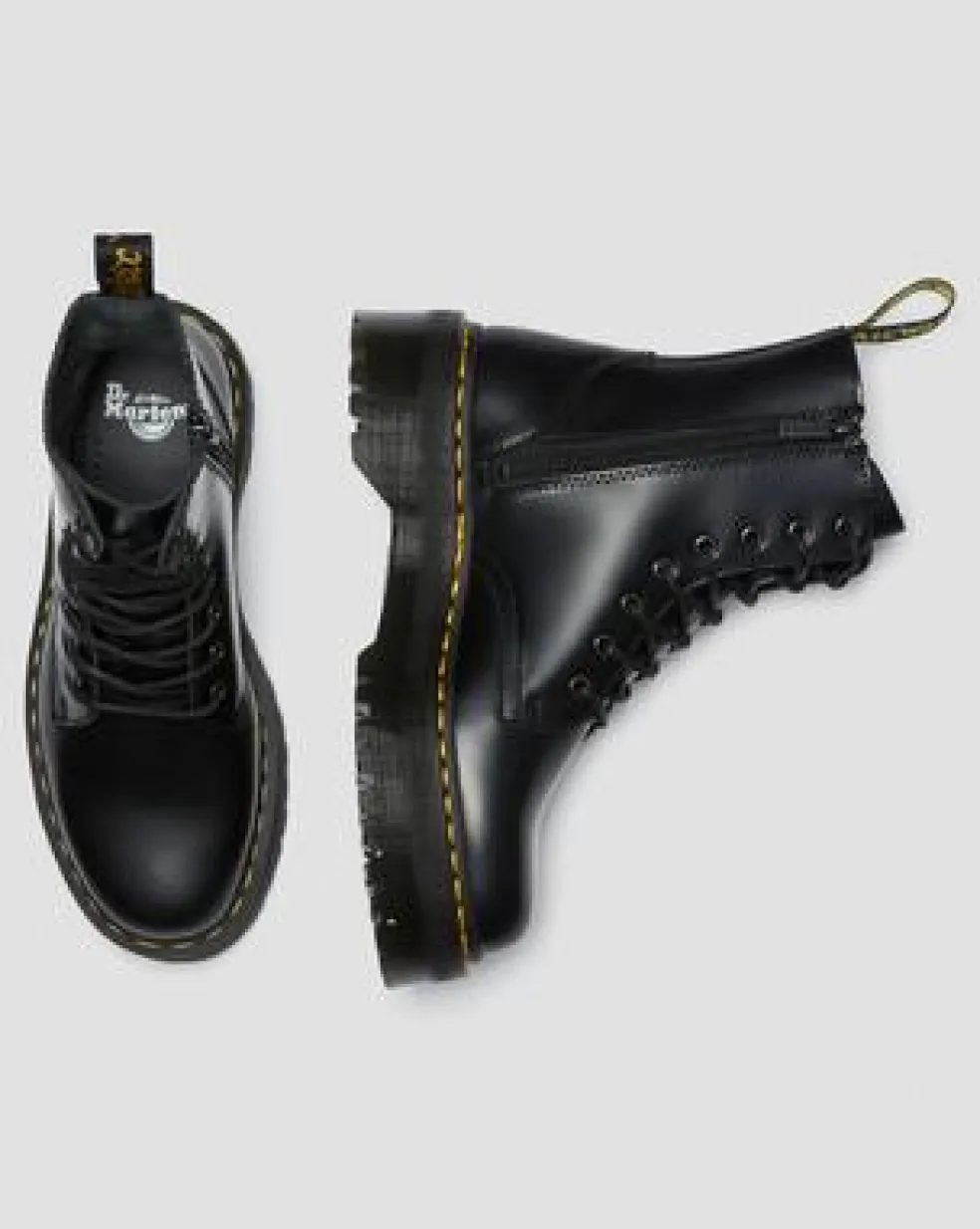 Botas con plataforma Jadon de piel Smooth in Negro