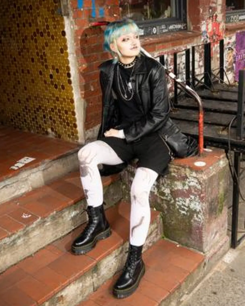 Botas con plataforma Jadon de piel Smooth in Negro