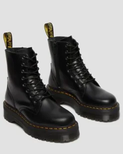 Botas con plataforma Jadon de piel Smooth in Negro