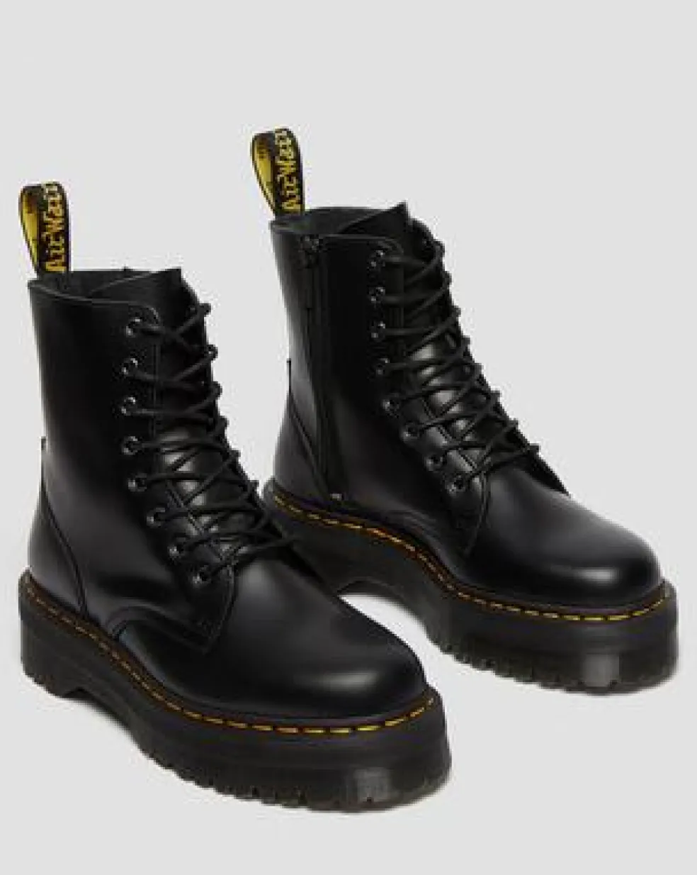 Botas con plataforma Jadon de piel Smooth in Negro