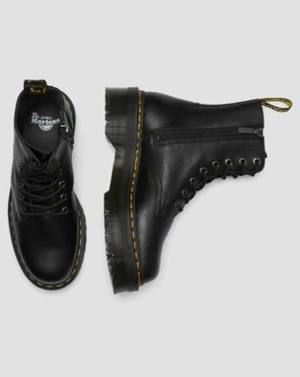 Botas con plataforma Jadon III de piel Pisa in Negro