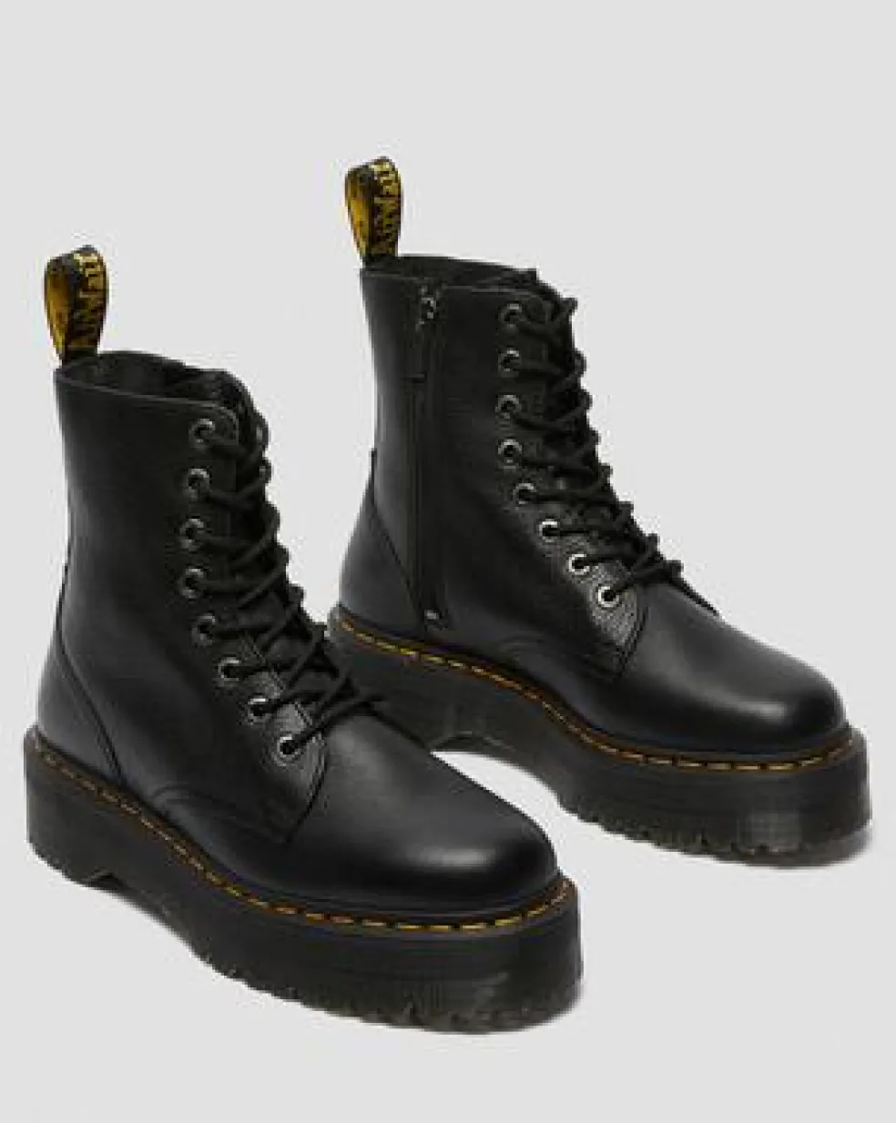 Botas con plataforma Jadon III de piel Pisa in Negro