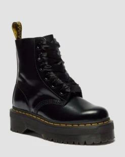 Botas con plataforma Molly en piel in Negro