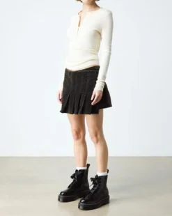 Botas con plataforma Molly en piel in Negro