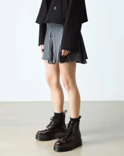 Botas Con Plataforma Sinclair De Piel Arcadia in Rojo Cereza