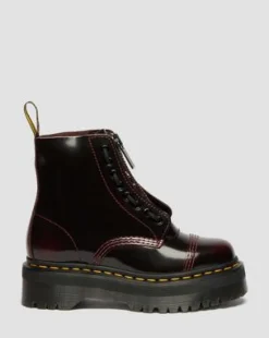 Botas Con Plataforma Sinclair De Piel Arcadia in Rojo Cereza