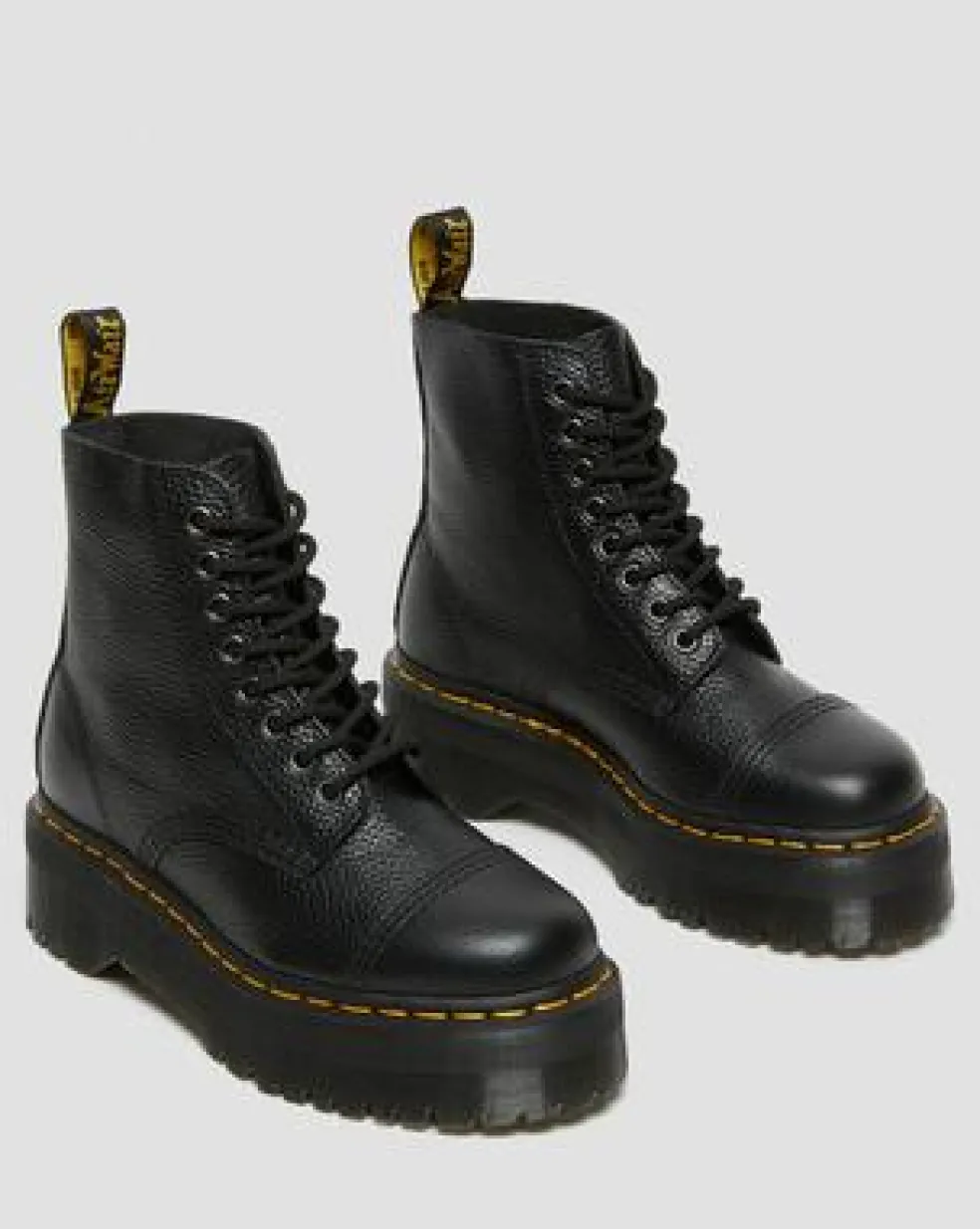 Botas con plataforma Sinclair de piel Milled Nappa in Negro