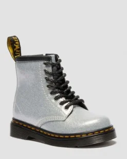 BOTAS 1460 DE CHAROL CON PURPURINA PARA NIÑOS in Plateado