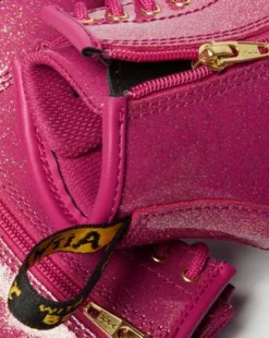BOTAS 1460 DE CHAROL CON PURPURINA PARA NIÑOS in Rosa, Plateado & Dorado