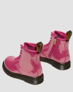 BOTAS 1460 DE CHAROL CON PURPURINA PARA NIÑOS in Rosa, Plateado & Dorado
