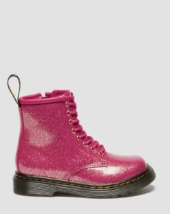 BOTAS 1460 DE CHAROL CON PURPURINA PARA NIÑOS in Rosa, Plateado & Dorado