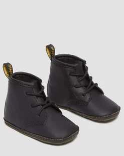 Botas 1460 de piel Auburn para recién nacidos in Negro