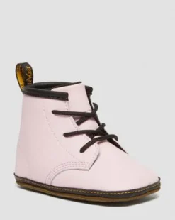 Botas 1460 de piel Auburn para recién nacidos in Pale Pink