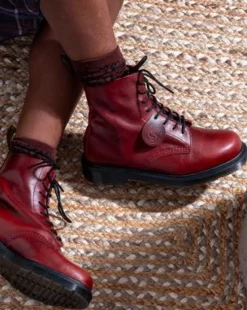 Botas 1460 de piel Classic Calf in Burdeos