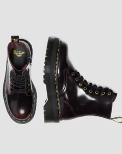 Botas de piel con plataforma Jadon Arcadia in Rojo Cereza
