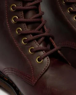 Botas 1460 de piel Crazy Horse in Rojo Cereza