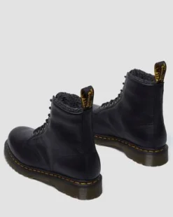 Botas 1460 de piel Grizzly con forro sintético in Negro